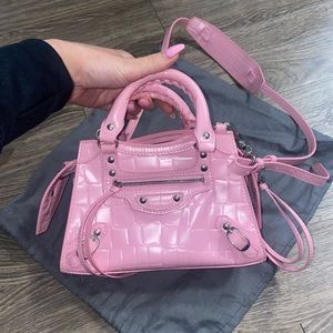 Balenciaga- Neo classic city bag crocodile embossed leather mini